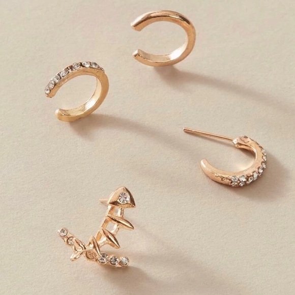 4PCs Rhinestone Decor-Cuff  Earring - Picture 2 of 3